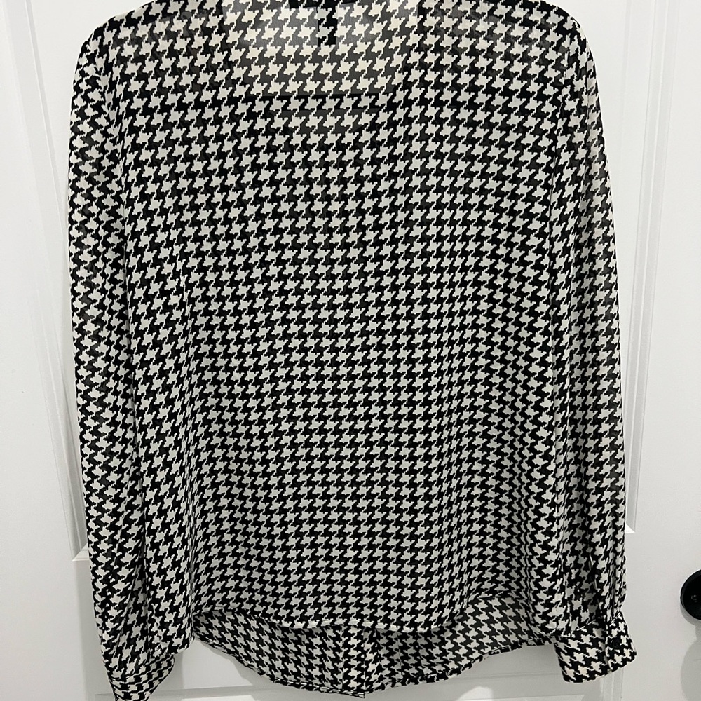 Ralph Lauren Black and White Houndstooth Top size medium - Picture 2 of 7